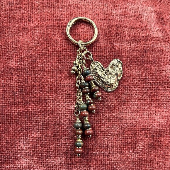 New BEADED Bag Charm Gemstones Gold Tone - Picture 4 of 8